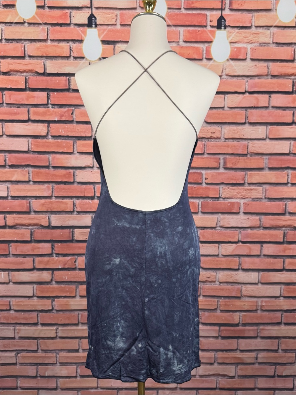 vintage tie-dye backless dress